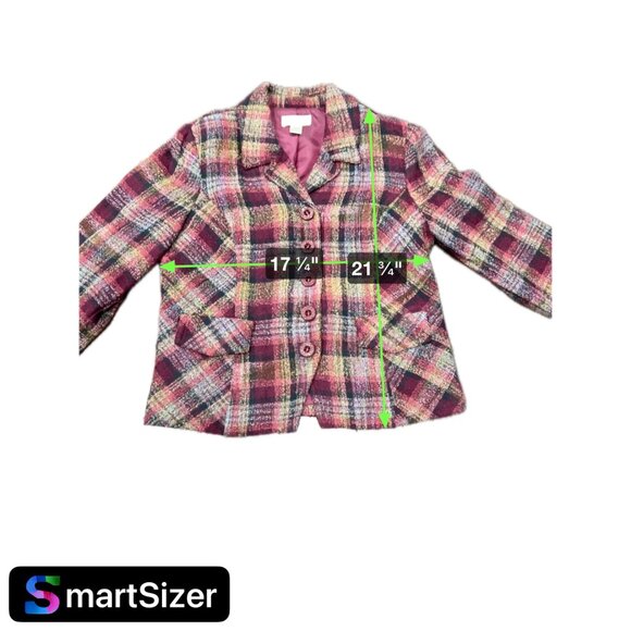 Christopher & Banks Petite Plaid Button Up Blazer Jacket Sz MP - Picture 9 of 9